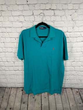 Polo Ralph Lauren Teal Short Sleeve Pique Polo Shirt Size M